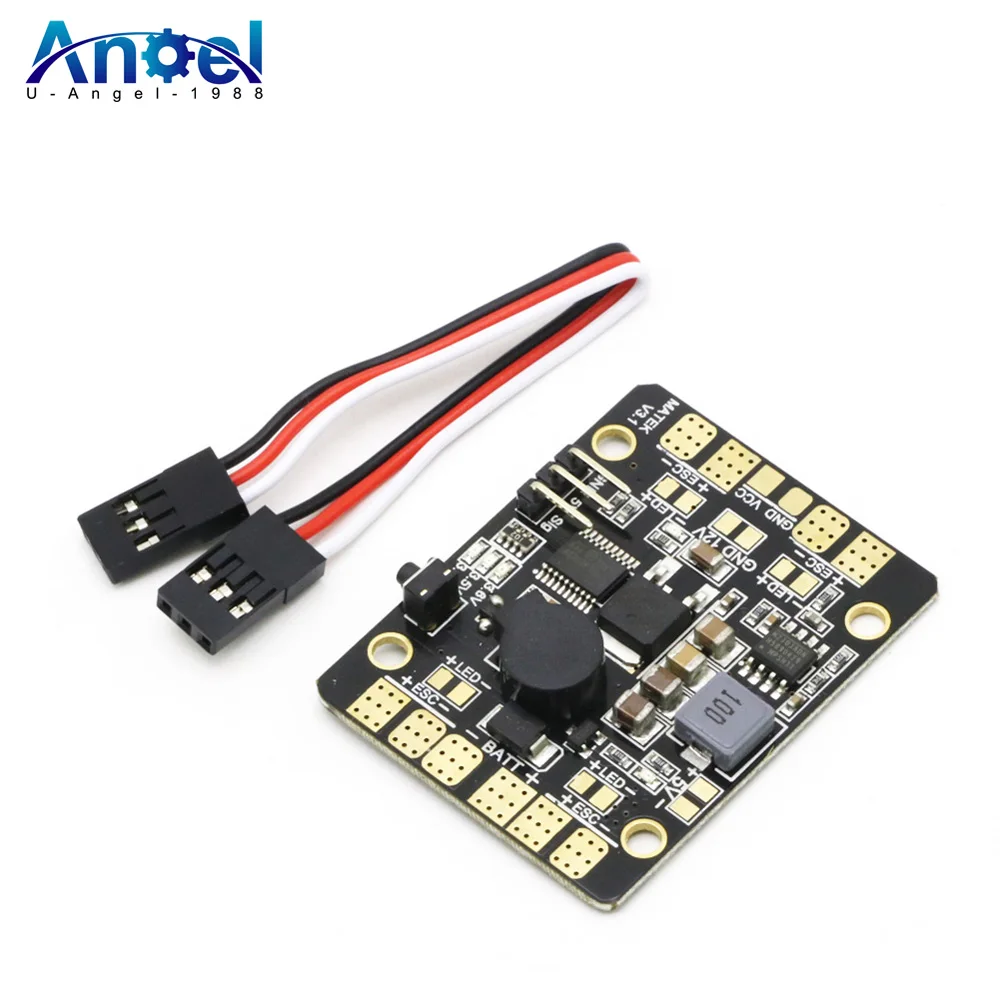 

New Matek 5in1 V3 Power Distribution Board/PDB Hub With Dual 5V/12V BEC LED Controller Tracker Low Voltage Alarm For FPV Drone
