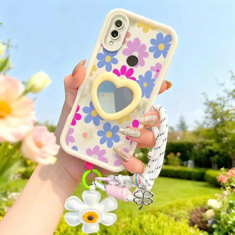 3-Piece Cartoon Flower Phone Accessory Set with Lanyard and Craft Embellishments