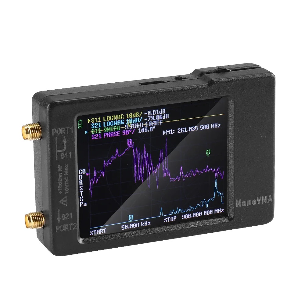 

NanoVNA-H Vector Network Antenna Analyzer 10KHz-1.5GHz MF HF VHF UHF With SD Card Slot