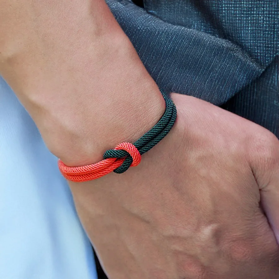 Men Leather Rope Wrap Bracelet