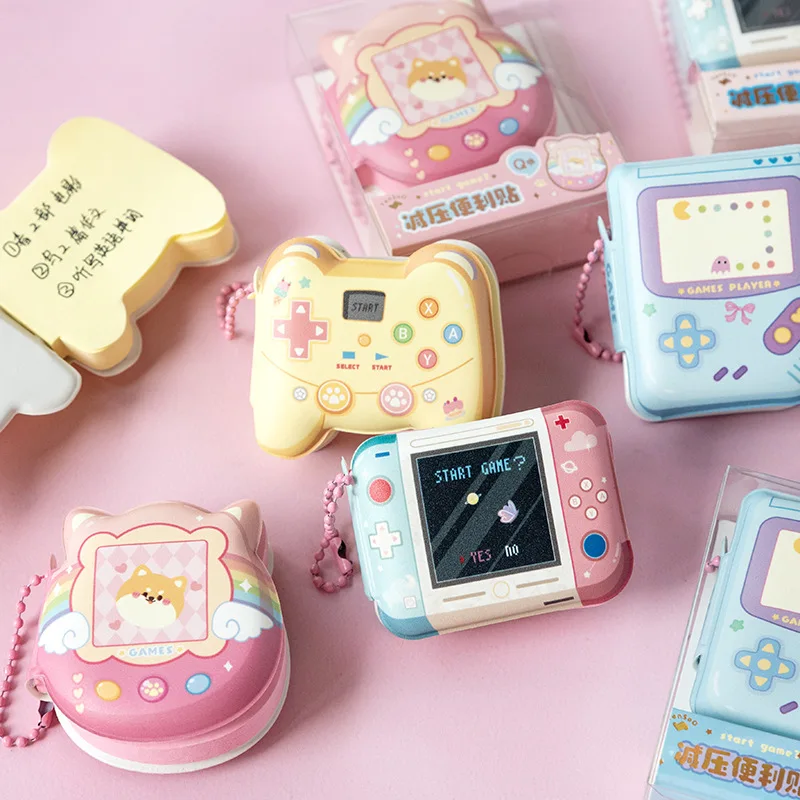 4 Stück Mini Cartoon Memo Pad Spielkonsole Form Haftnotiz Tragbares Nachrichtenbuch Dekompressionsbuch – Detail 1