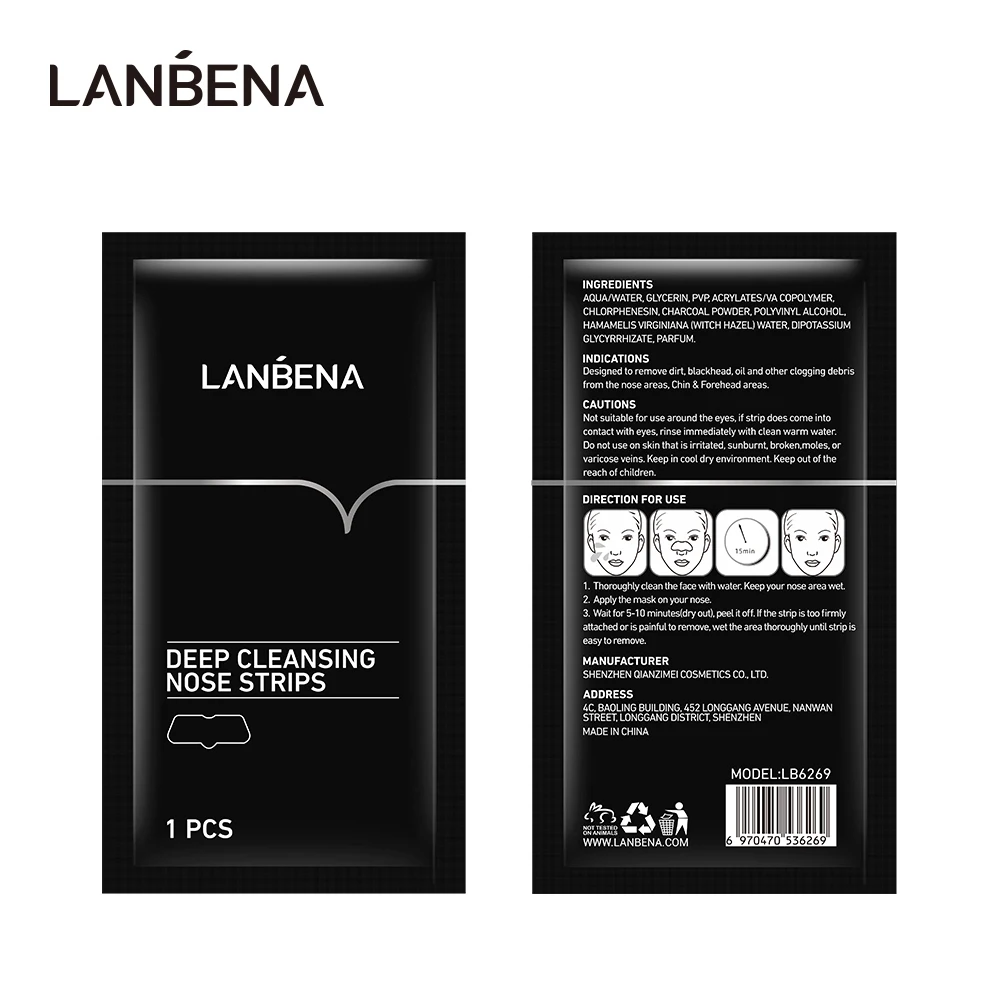 LANBENA 1Pcs Deep Cleansing Nose Strips Blackhead Remover Strips Purify Skin Nose Peel Off Mask