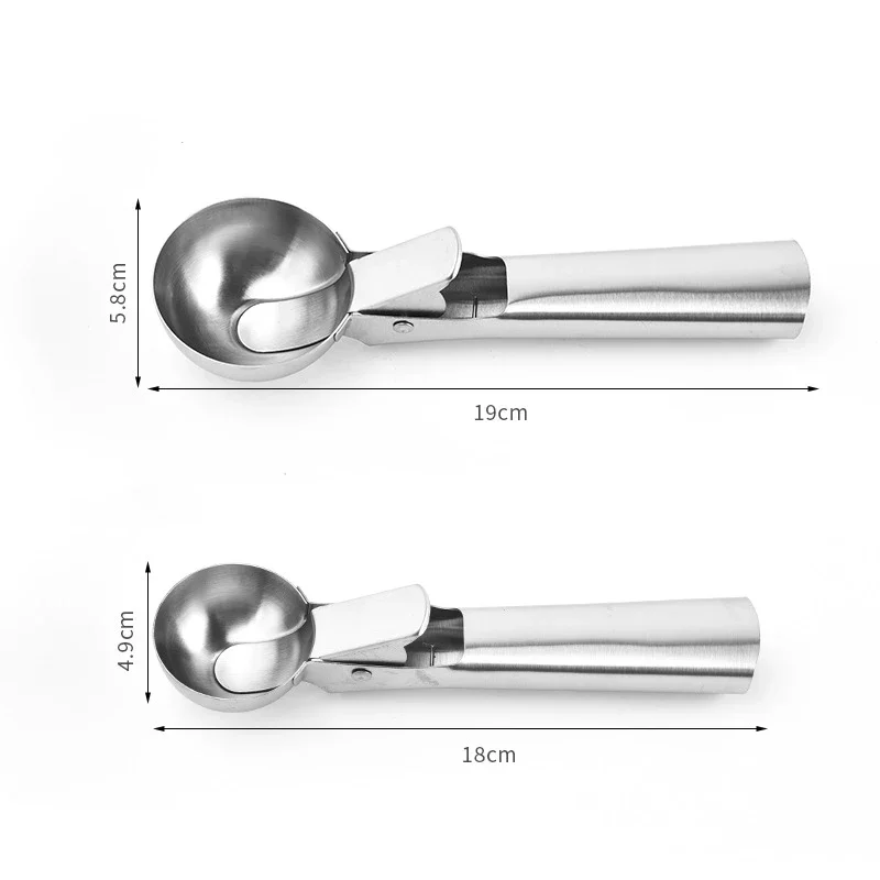 Ice Cream Ball Scoop Stainless Steel Fruit Scoop Multifunctional Cream Dipper Dual-Purpose Watermelon Ball Spoon Shovel Spoon ice cream scoop