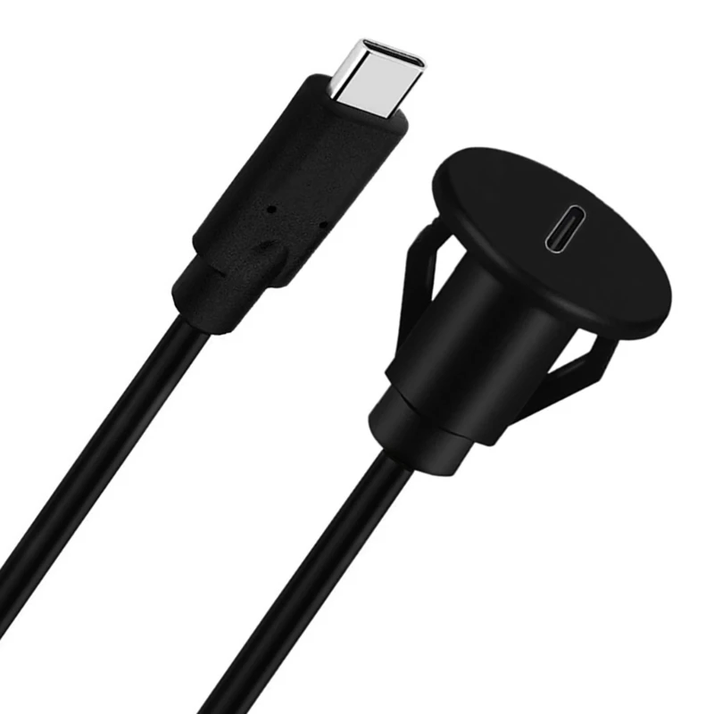 USB3.0 Type-C 3.1 수-암 연장 케이블 코드 자동차 대시보드 패널 마운트 83XB