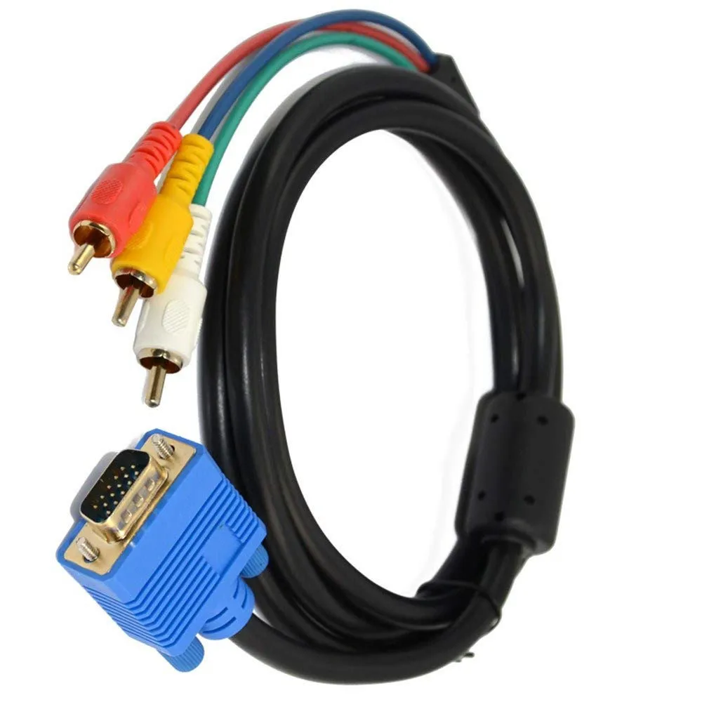 VGA To 3 RCA Male Component AV Video Converter Adapter Cable PC TV HDTV