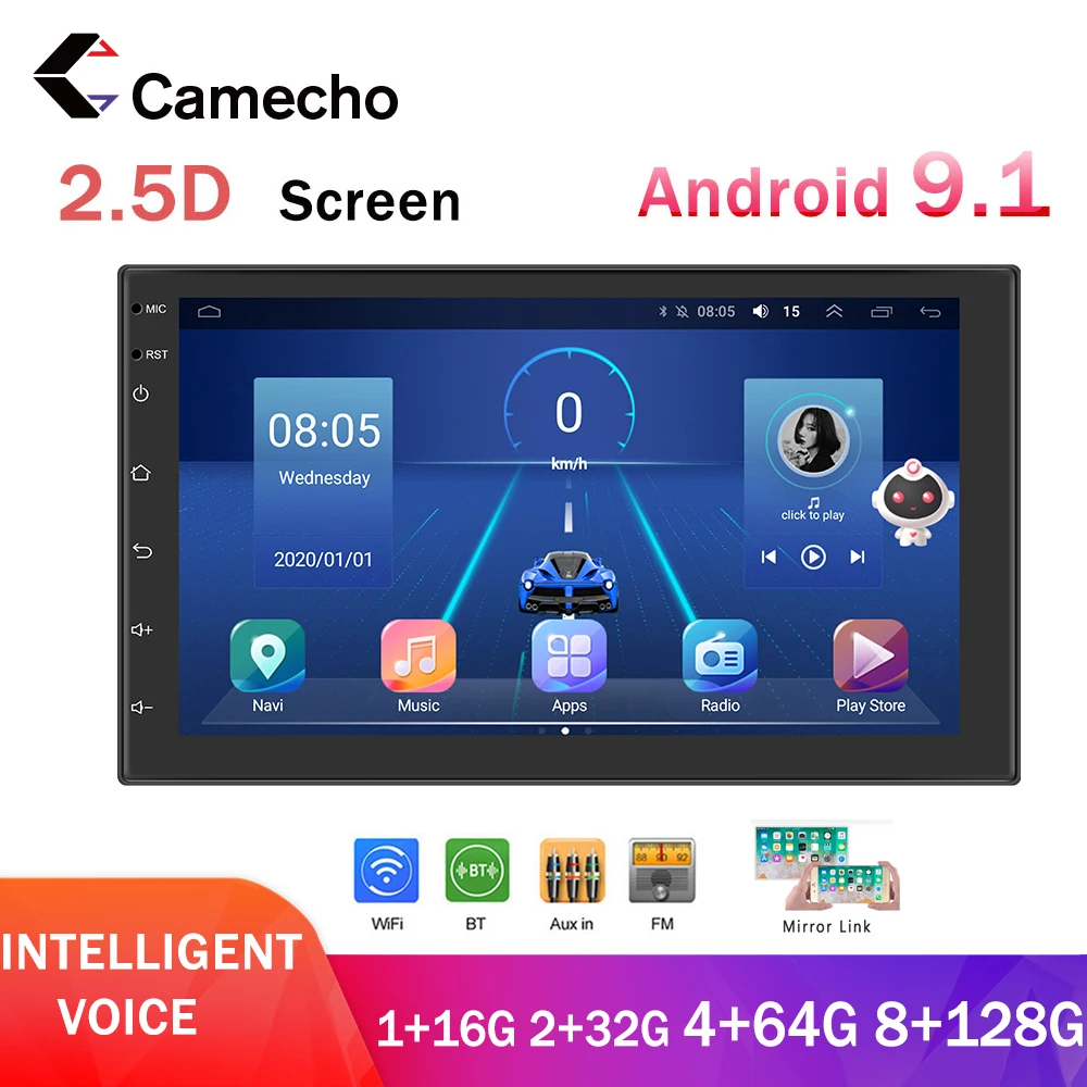 Camecho 2din Car Radio Gps Navigation Android Auto Stereo Multimedia Player 7" Autoradio For