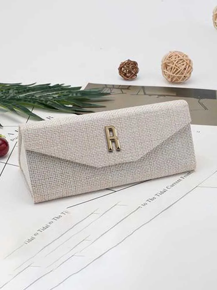 

Customized Stylish Cotton Linen Eyewear Case for Women: Portable Anti-Stress Personalized Customer NameMetallic Design: Crystal