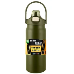 Enhanced Dual-Temperature Stainless Steel Thermal Tumbler with Straw - 1000ml (Green)