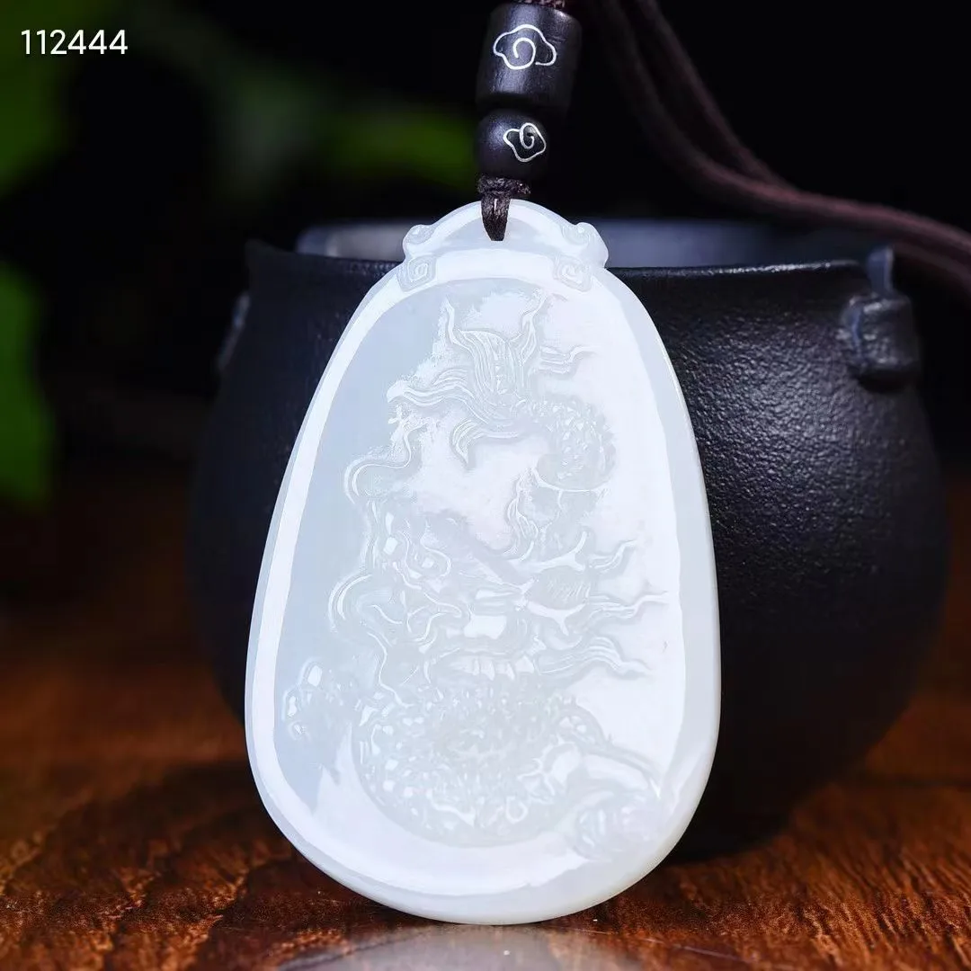 

Natural 100% real white hetian jade carve Zodiac Rat jade pendant Bless peace necklace jewellery for men women gifts luck