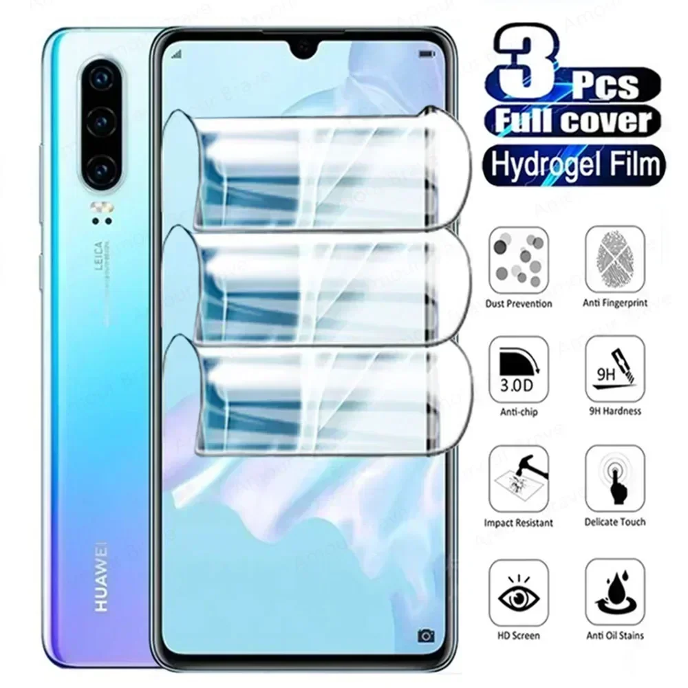 

3 шт., Гидрогелевая Защитная пленка для Huawei P30 Lite P20 P40 P50 Pro Mate 30 20 40 50 Pro Lite