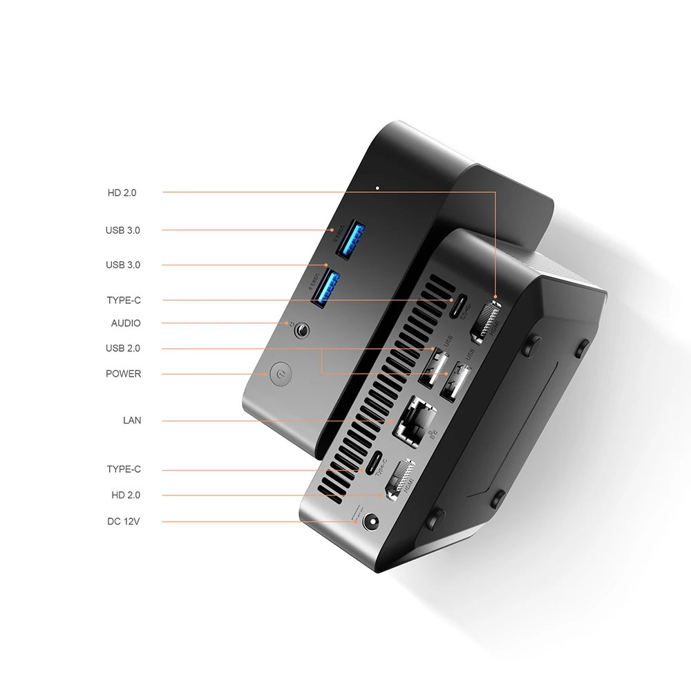 Chatreey Mini PC T9 N250 WIFI5 Windows 11 ultra small pocket computer dual SSD full function Type-C 4K 60Hz RGB output