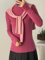 100% Ultra-fine Merino Wool Sweater Autumn and Winter Loose and Simple Semi-turtleneck Wool Bottoming Shirt Multi-color Sweater 1