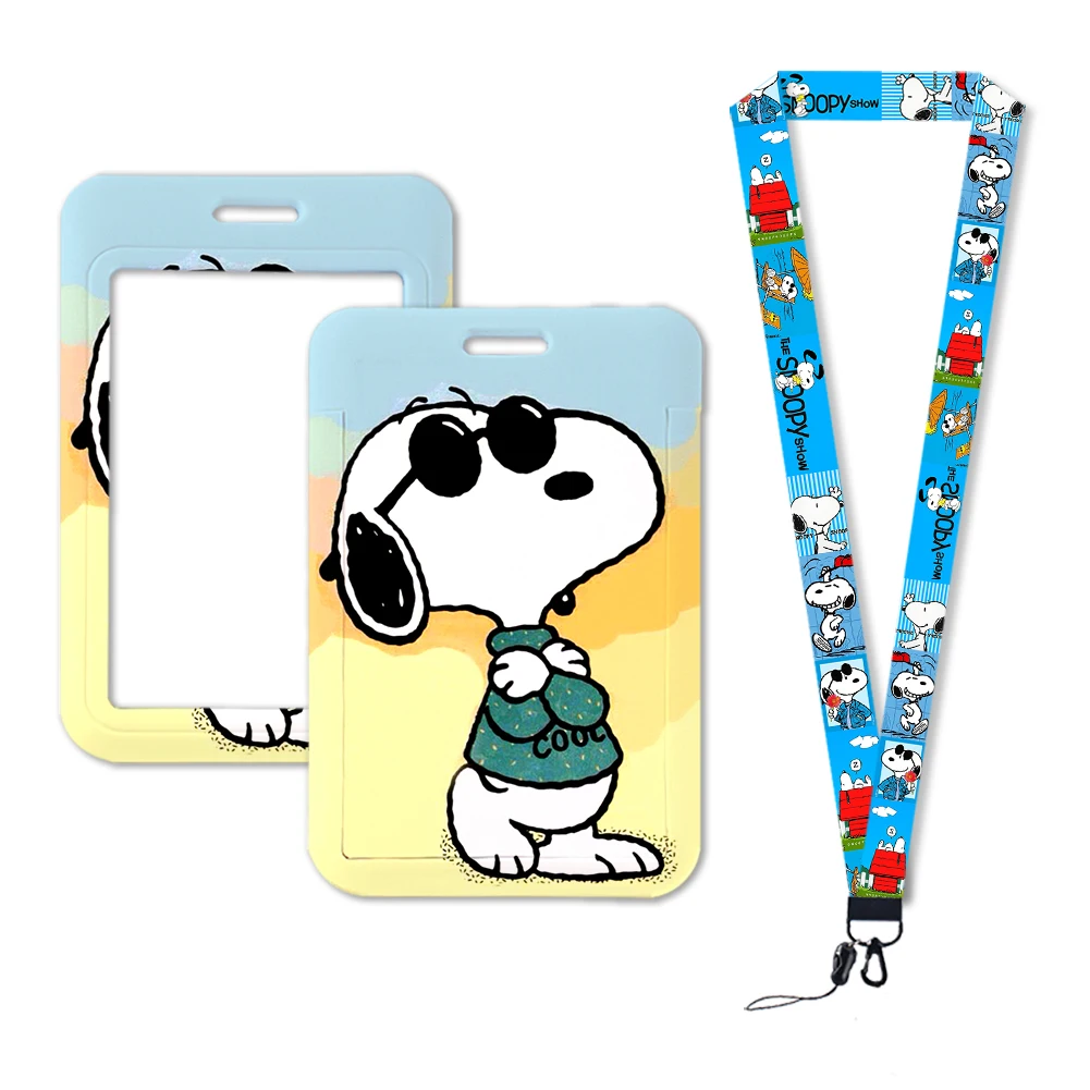 Cartoon Snoppy Lanyards Keychain Cute Badge Holder ID Credit Card Pass Hang Rope Bank Credit Card Holder Key Holder Keys Accessories Gifts