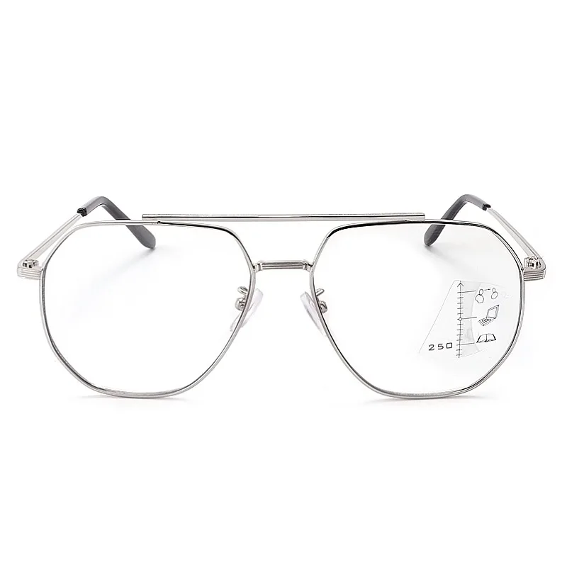 New Pilot Photochromism Progressive Multifocal Reading Glasses Men Presbyopic Glasses Blue Light Computer Grade Glasses 3