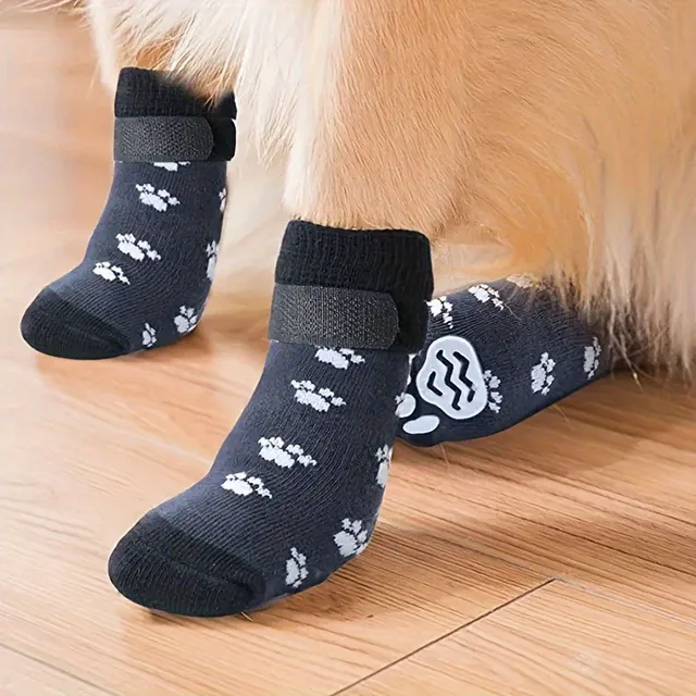 4 Piece Dog Socks Set for Golden Retrievers Medium and Large Dogs The Bottom Non-slip Cotton Socks Are Soft and Comfortable 6