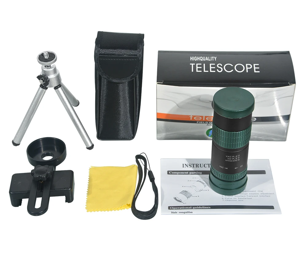 best telephoto camera phone TOKOHANSUN 8-24x30 Zoom Telephoto Telescope lens Monocular Long Range Foldable Tele phone lenses for phones Hunting Camping 100x zoom lens for mobile