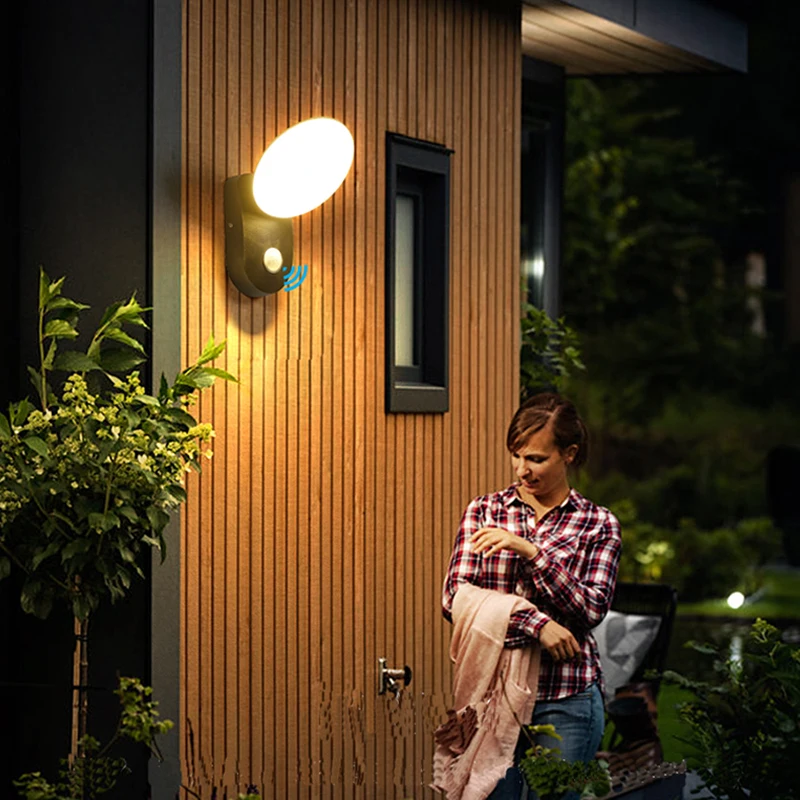 

LED Outdoor Wall Lamp 12W Motion Sensor Wall Sconces Lights IP65 Waterproof Garden Yard Landscape Lighting Villa Porch Light