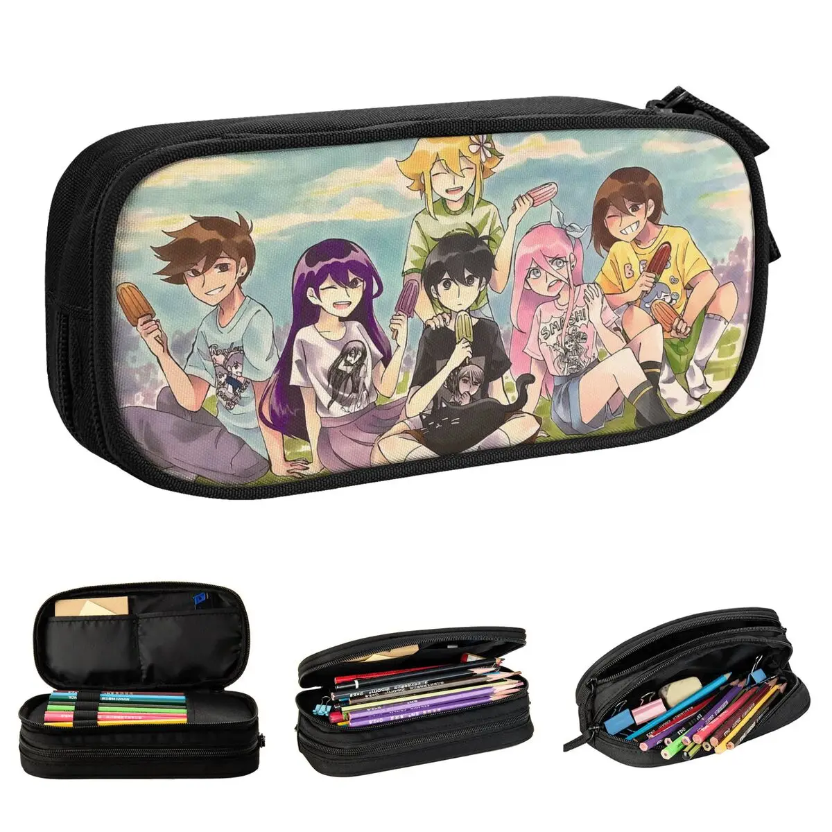 

Пенал Omori Sunny Aubrey Chibi Kel Hero, модный футляр для ручек, большой органайзер для студентов, школьный косметический пенал