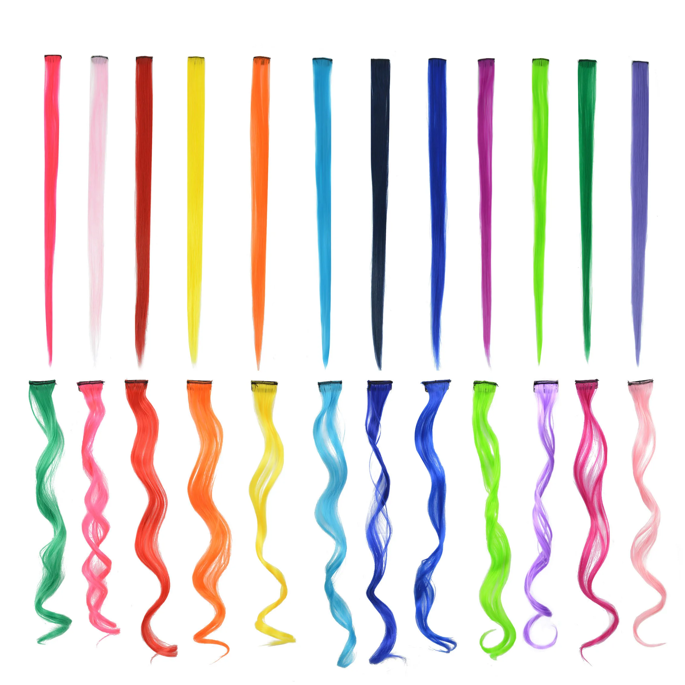 Synthetic Hairpieces 12 Colors Flame Resistant Clip-In One Piece Hair Extension