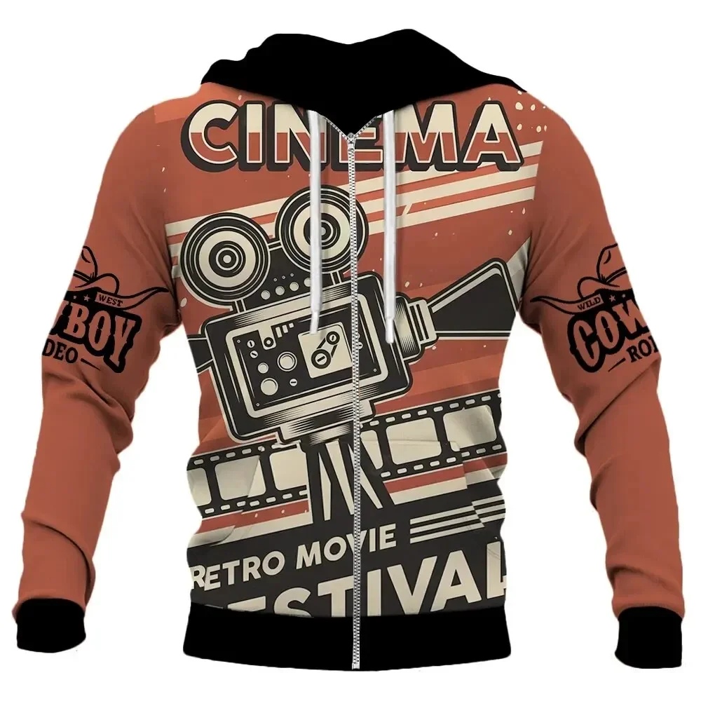 thumbnail image 1 of Nueva sudadera con capucha con cremallera retro para hombre, chaqueta estampada en 3D, sudadera con capucha de estilo hip hop callejero, sudadera con capucha informal y de gran tamaño para hombre, 1 of 5