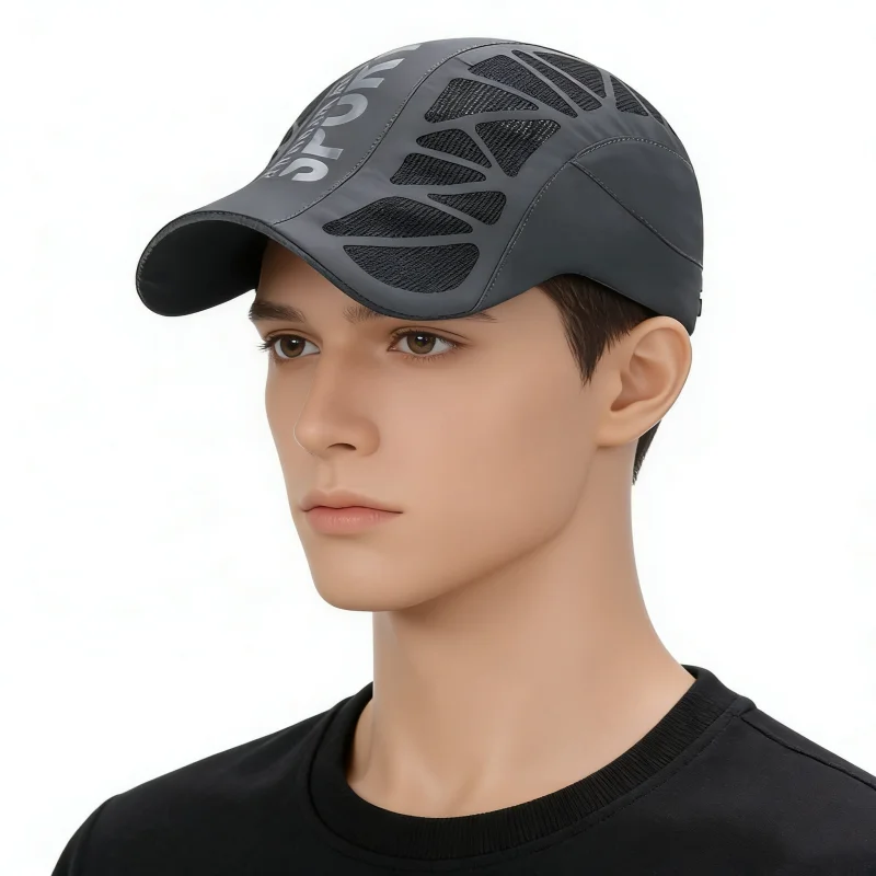Sommer Kühle Atmungsaktive Mesh Schnell Trocknend Hut Baskenmütze Kappe Brief Gedruckt Golf Radfahren Sport Baseball Caps Newsboy Schatten Sonnenhut Visier – Detail 8