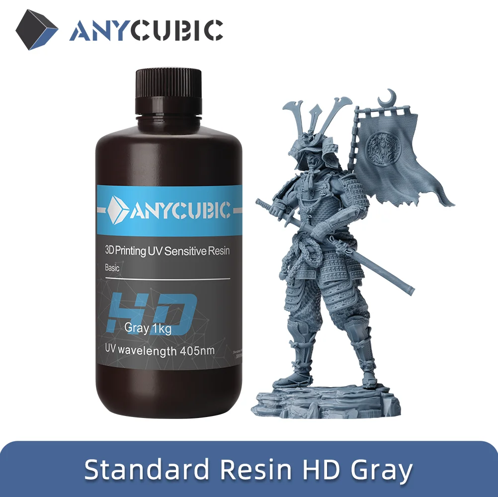 Anycubic La Più Recente Resina Grigia Hd 405Nm Resina Uv Per Stampante 3D Photon Resina Fotopolimerica Uv Ad Alta Precisione
