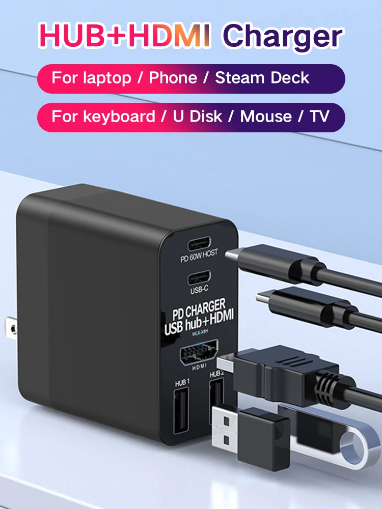 Steam Deck Hub Usb Tipo C A A Hdmi Splitter Per Macbook Pro Adapter Accessori Per Computer Portatili Ipad Otg Mac Mini Dock Station