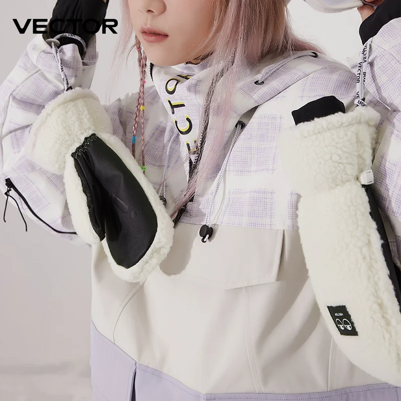 VECTOR Men's Women's Winter Ski Snowboard Waterproof and Warm Thick Snow Polar Fleece Gloves Snow Sports Gloves Snow Gloves 3