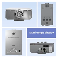    Chauffe-eau instantané au gaz GPL mural SIHAO 8L, écran LED, acier inoxydable, eau chaude instantanée pour la maison, la cuisine et les petites entreprises 8 5