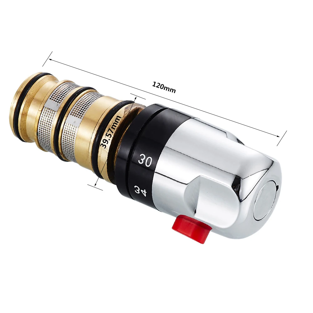 EVERSO Brass Thermostatic Mixing Valve Temperature Control Ceramic Valve for Solar Water Heater Parts Ceramic Cartridge