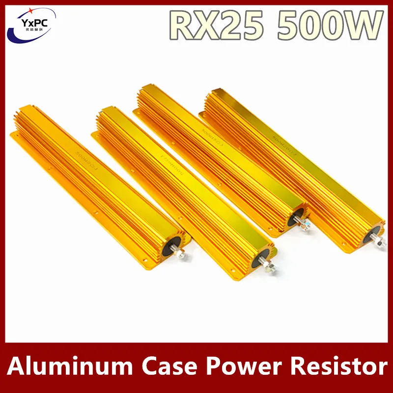 RX24 500W Aluminum Power Metal Shell Case Wirewound Resistor 0.1R ~ 500R 0.2R 0.3R 1R 2R 6R 8R 10R 20R 30R 50R 100R 200R 500Rohm 100w 0 01r 100k aluminum power metal shell case wirewound resistor 0 1r 0 5r 1r 2r 5r 6r 22r 47r 100r 470r 1k 10k 20k ohm rx24