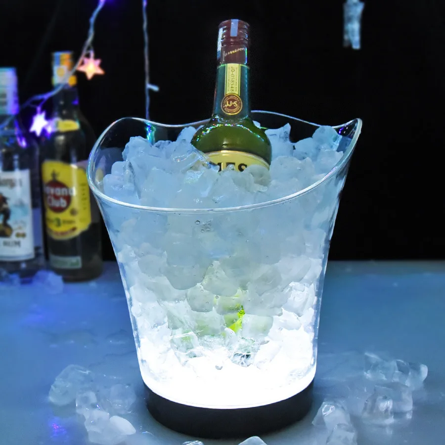 6L Ice Bucket Transparent Ingot-Shaped Ice Bucket Champagne Red Wine Beer Hotel Wine Storage Home Bar Tools