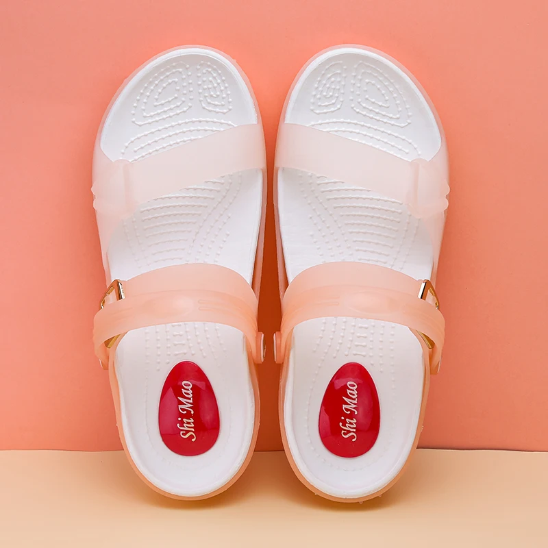 2023 Women's Blue Summer Sandals Rubber Jelly Shoes Non-slip Comfortable Soft Women's Slippers Beach Shoes Indoor Slide