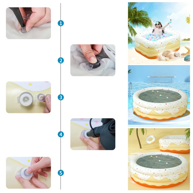 

Reusable Inflatable Swimming Pool Double Layer Garden Portable Thickened For Kid