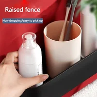 ติดผนังห้องน้ําชั้นเก็บ Non Perforated Space อลูมิเนียมห้องน้ํา Rack เครื่องสําอางชั้นวางอุปกรณ์ห้องน้ํา 5