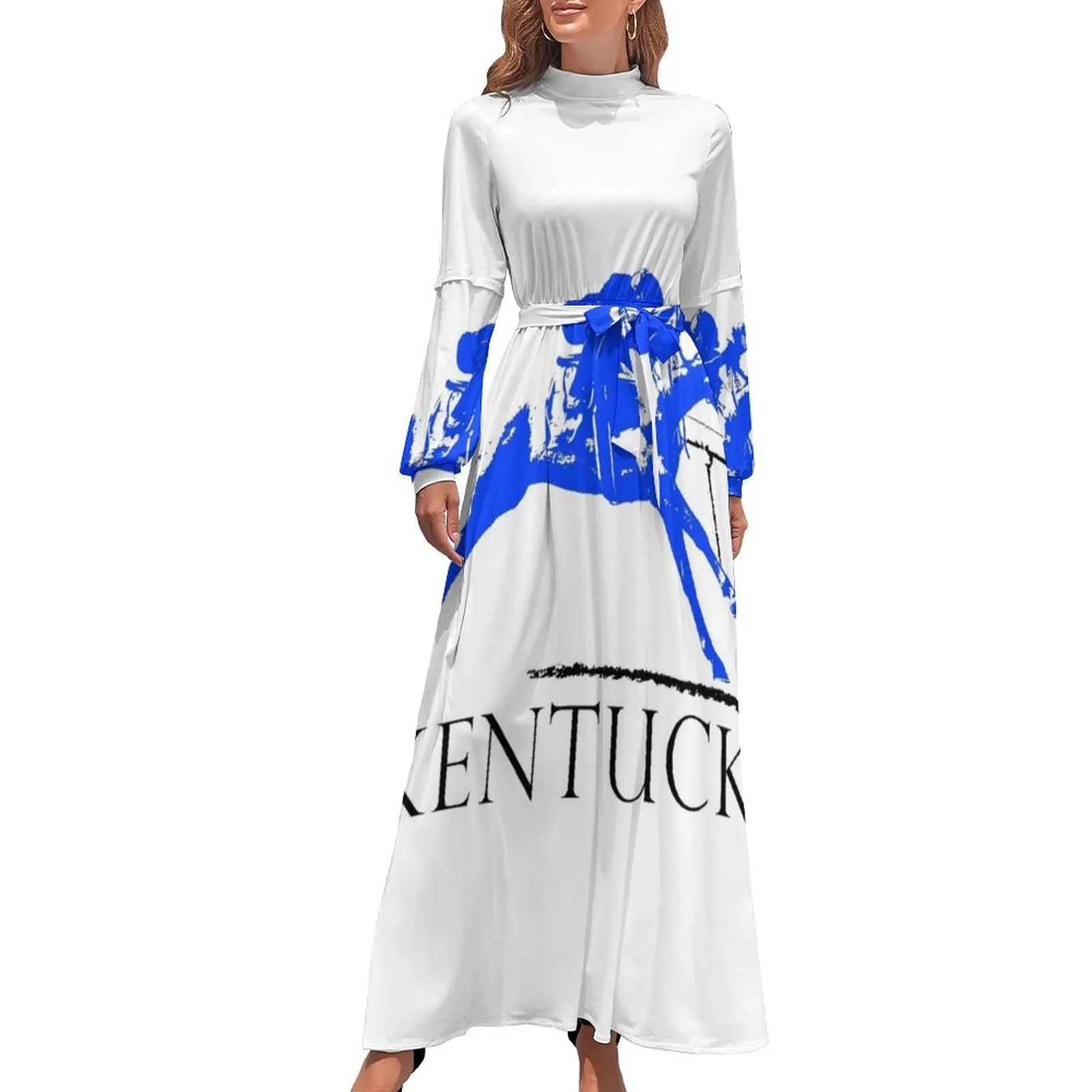 thumbnail image 1 of Vestido largo Kentucky Race Horse vestidos de verano para mujer vestido de noche, 1 of 5