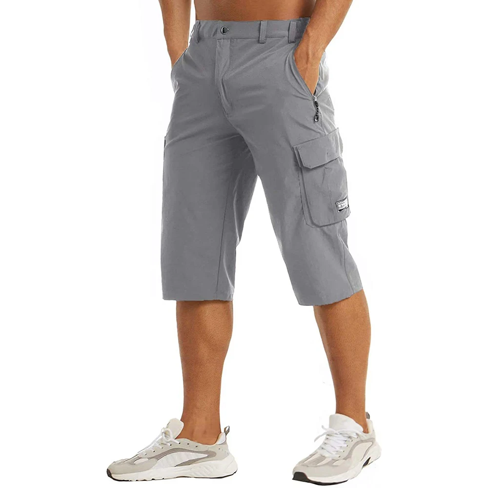 

Men's Summer Tooling Shorts Loose Solid Color Five-point Beach Pants Trendy Ins Drawstring Multi-Pocket Short Pants Male 2023