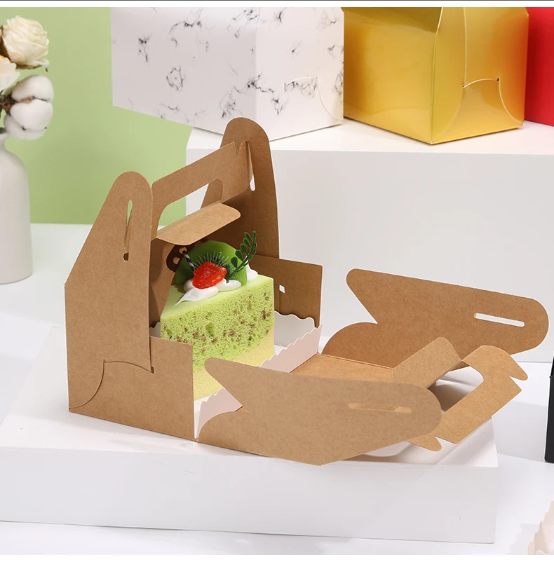 10Pcs Cardboard Gift Cake Boxes Pink Green Dessert Packaging Boxes with Handle, Portabl... - SKU CGCB2035 - UGI Packaging