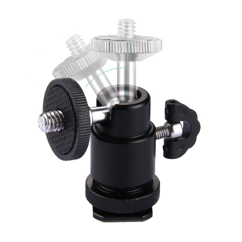 Mini Adjustable Swivel Angle Tripod Ball head Standard 1/4'' Screw HotShoe Mount Adapter Holder For Canon Nikon Sony DSLR Camera