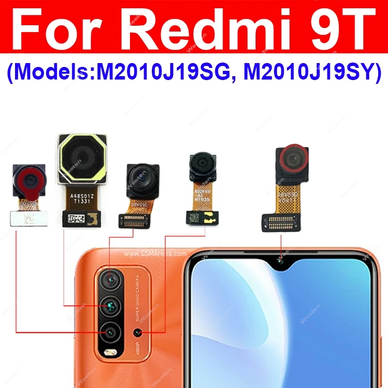

For Xiaomi Redmi 9T Front Rear Camera Module Front Facing Camera Back Main Primary Camera Repair Parts
