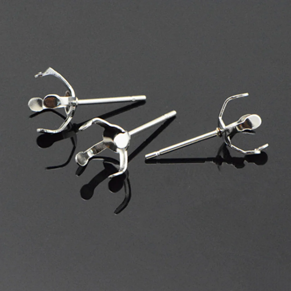 20 Pcs 진주 홀더 액세서리 귀걸이 결과 보석 만들기 Diy 클로 귀걸이 포스트 스터드 용품