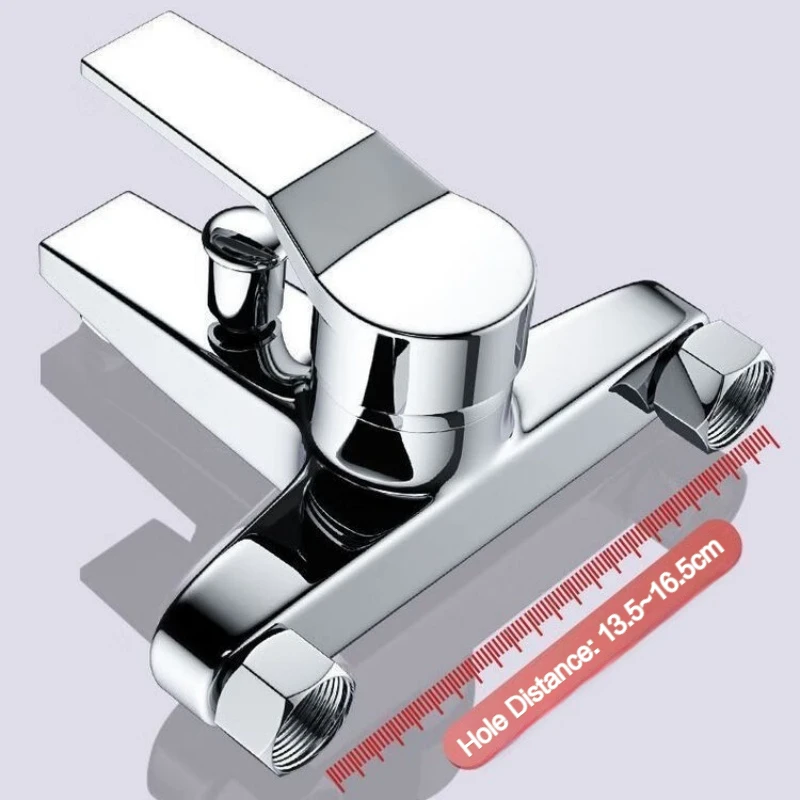 Bathroom Shower Faucet Bathtub Faucet ABS Plastics Handle Wall Mounted Dual Spout Hot Cold Mixer Valve Nozzle Tap For Bathroom Bathroom Shower Faucet Set