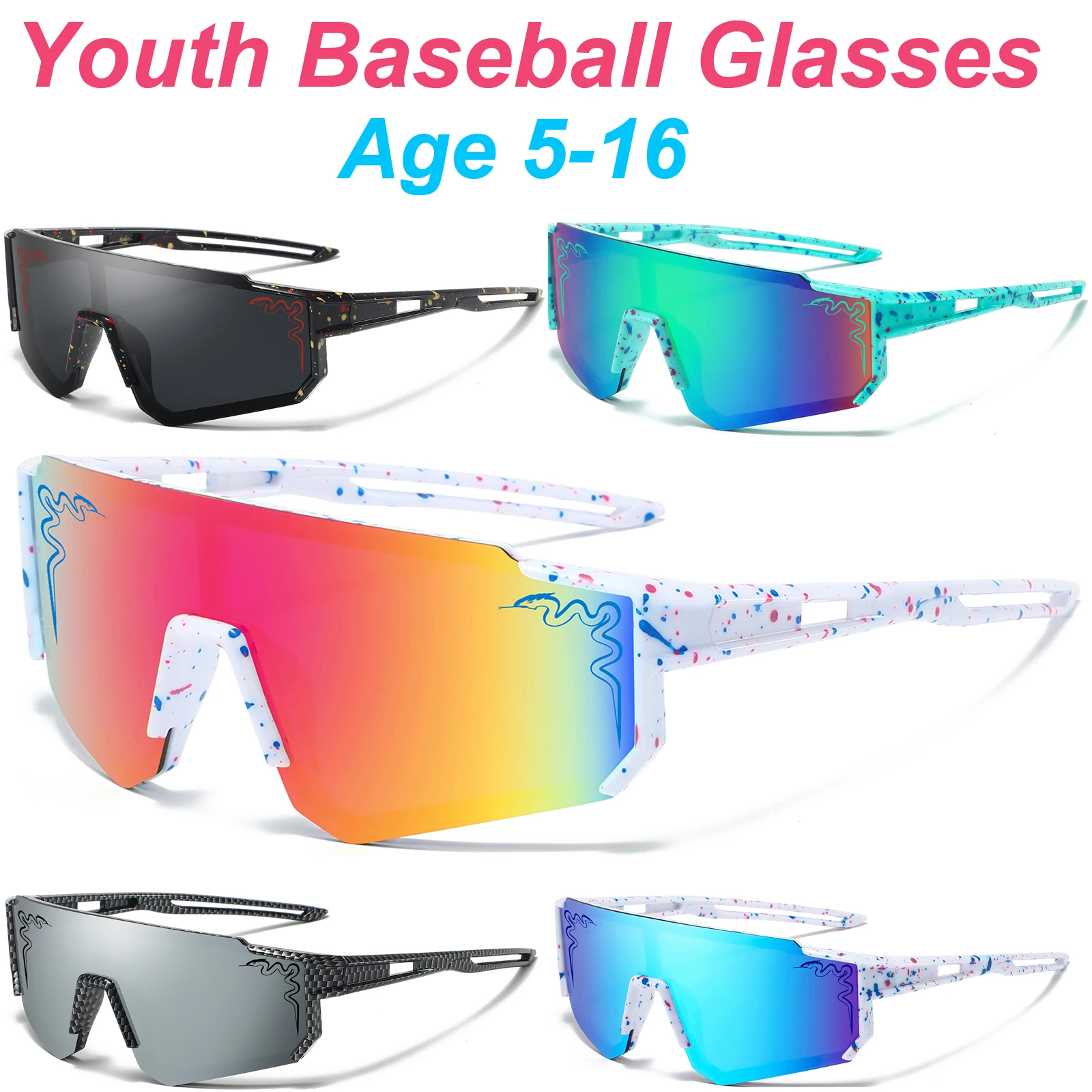 Age 5-16 Youth Boys Girls Baseball Sunglasses UV400 Outdoor Kids Young Men Women Cycling Glasses Mtb Bike Bicycle Sport Eyewear kids sunglasses