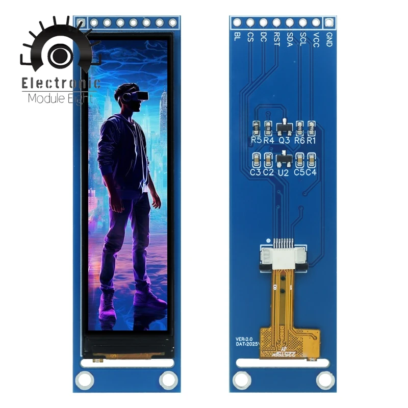 TFT LCD module 2.25-inch ST7789 small screen 76*284 module LCD full view SPI color screen 1PCS/5PCS/10PCS