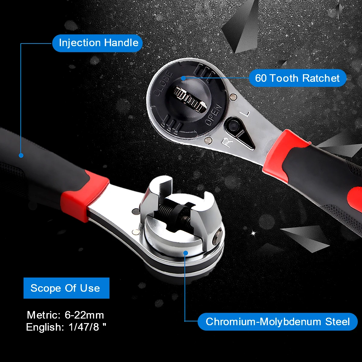 Ratchet wrench metal heavy duty sleeve ergonomic anti-slip adjustable portable labor-saving wrench for repairing cars motorcycle