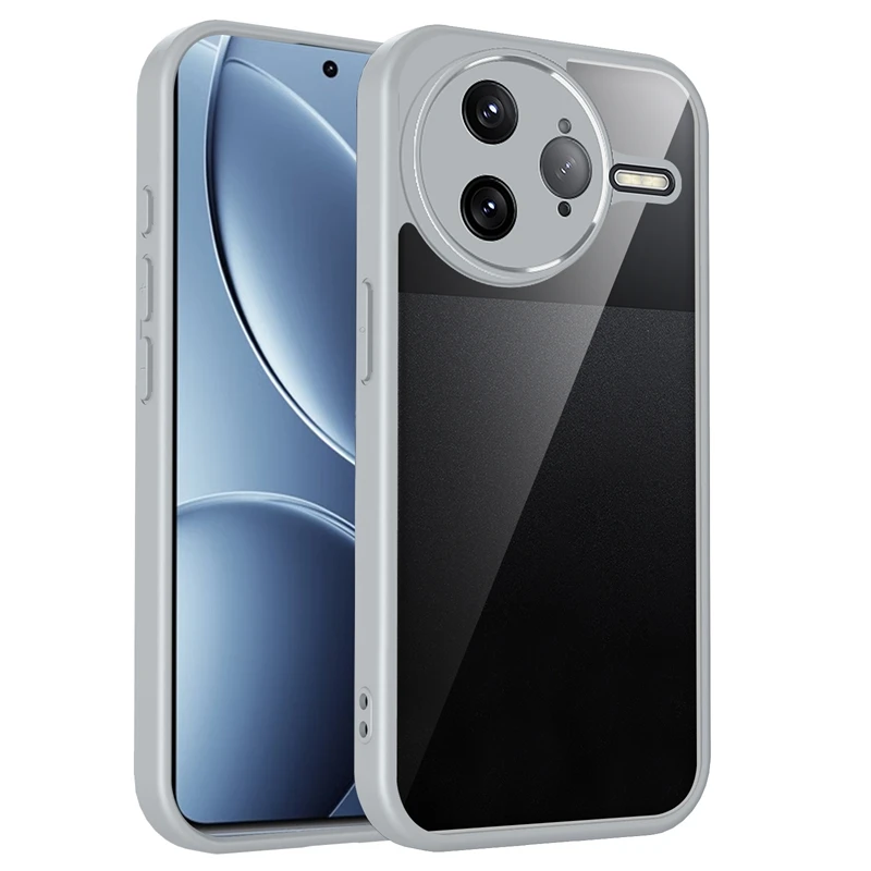 Enhanced Transparent Silicone Shockproof Clear Phone Case Cover with PC Back and TPU Bumper