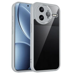 Enhanced Transparent Silicone Shockproof Clear Phone Case Cover with PC Back and TPU Bumper - Poco F7 (Gray)