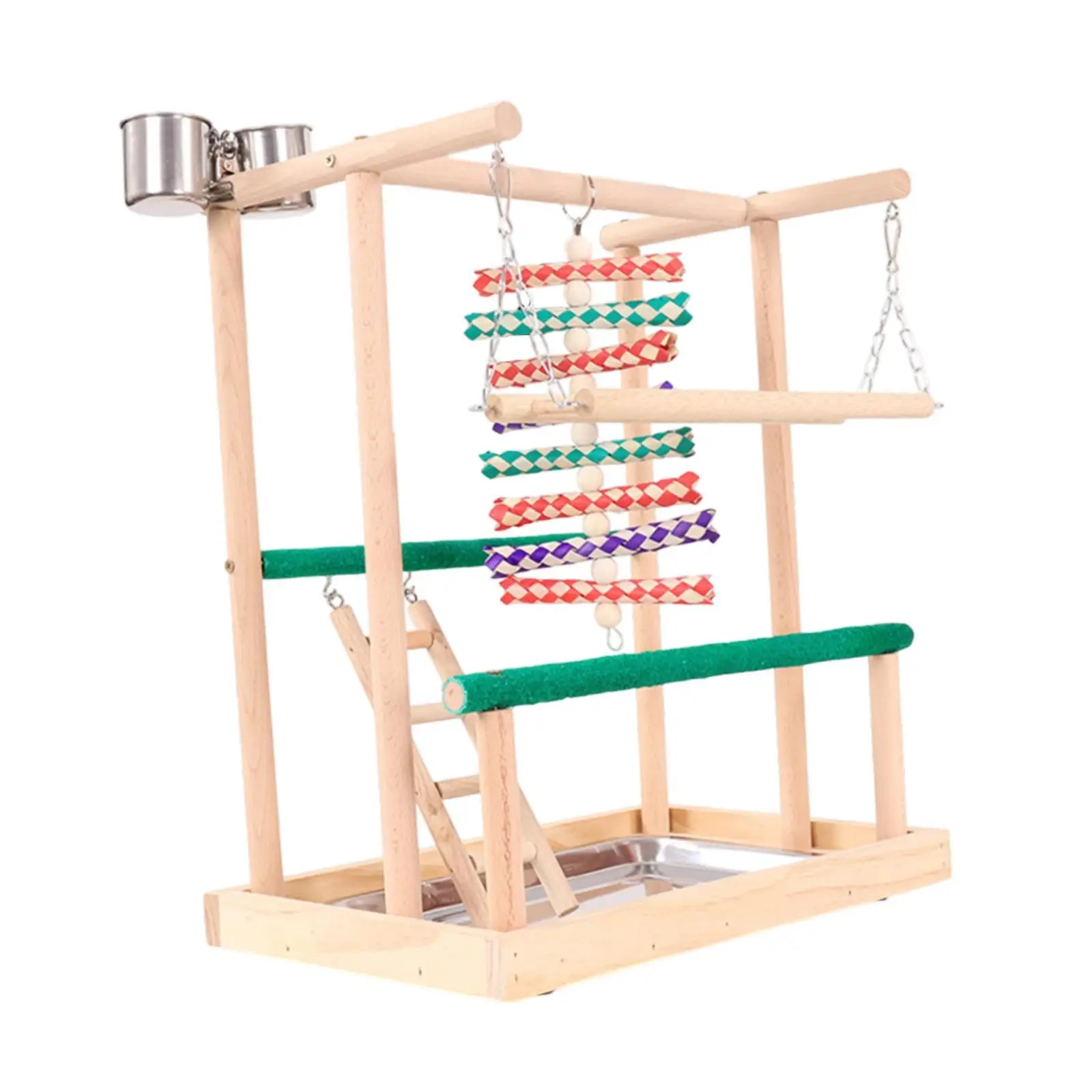 Parrot Playground Perch Play Exercise Toy, Platform Parrots Play Stand Exercise Activity Center for Budgie Conures Cockatiels