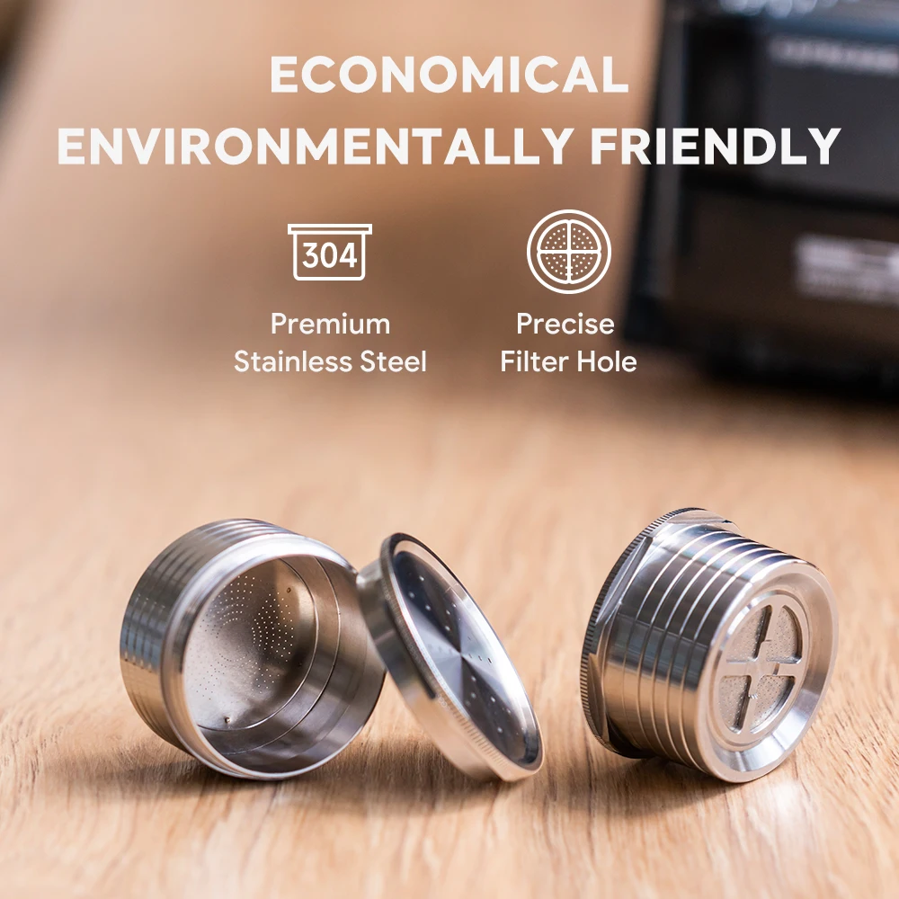 Reusable Coffee Capsule Pods For Essse Caffe S.12 Sistema Espresso Coffee Maker Stainless Steel Refill Filters Crema Pod