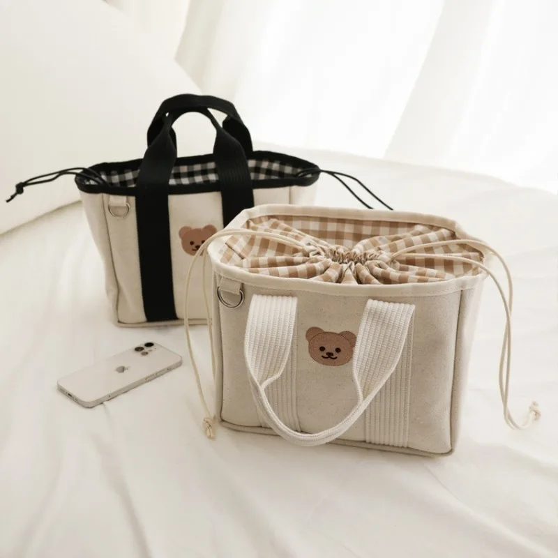 

Stroller Bag Diaper Bags Korea Mommy Bag Nappy Multifunctional Drawstring Canvas Outdoor Handbag Mother Baby Bag